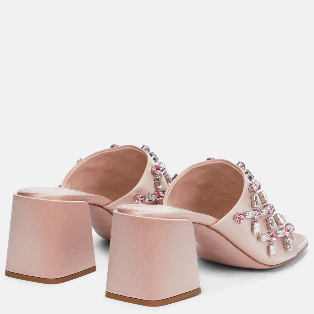 NWT Miu Miu Pink Crystal Embellished Mules platform 36 - Picture 2 of 6
